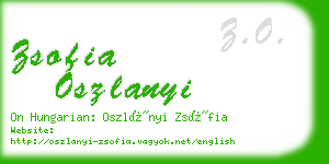 zsofia oszlanyi business card